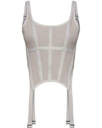 Dion Lee Corset-style Organic-cotton Tank Top - Gray