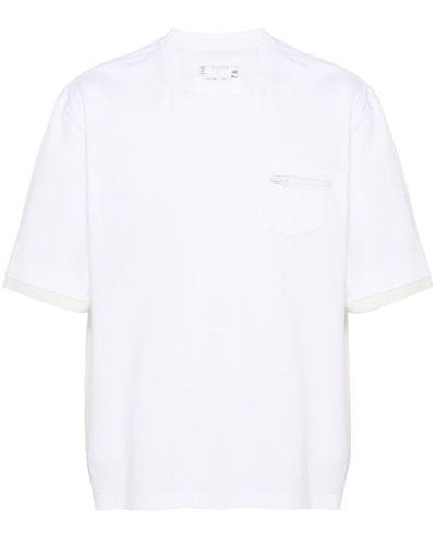 Sacai Panelled-Design T-Shirt - White