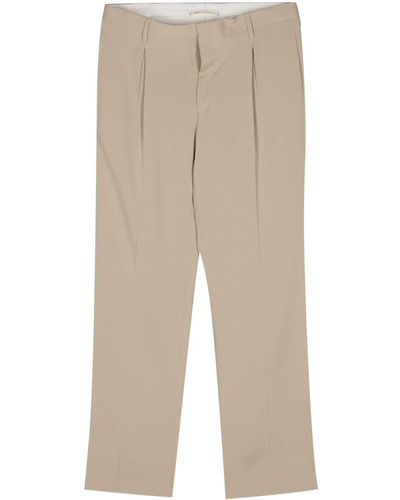 Briglia 1949 Textured Pleated Tapered Trousers - Natural