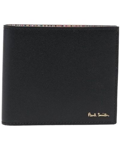Paul Smith Logo-Print Leather Folded Wallet - Black