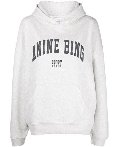 Anine Bing Harvey Logo-Print Sweatshirt - Gray
