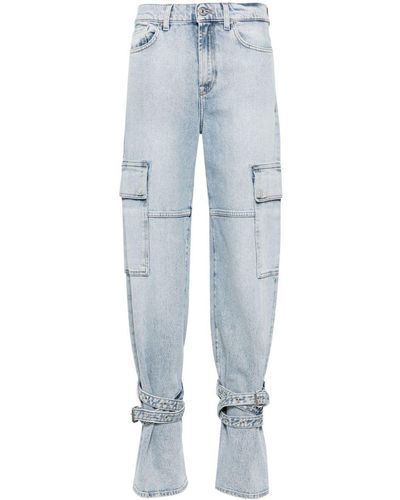 7 For All Mankind X Chiara Biasi Arctic Mid-Rise Cargo Jeans - Blue