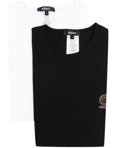 Versace Medusa-Print Cotton T-Shirt (Pack Of Two) - Black