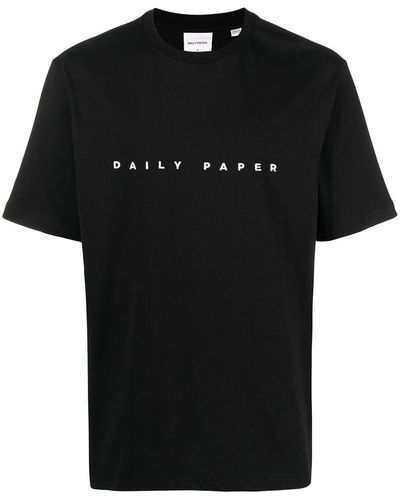Daily Paper Logo Embroidered T-shirt - Black