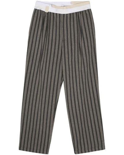 Magliano Pleat-Detail Wide-Leg Trousers - Grey