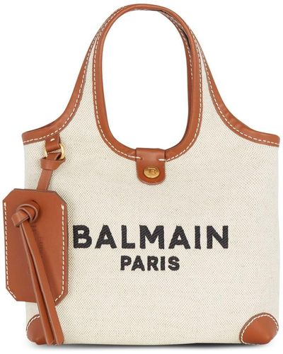 Balmain B-Army Grocery Tote Bag - Natural