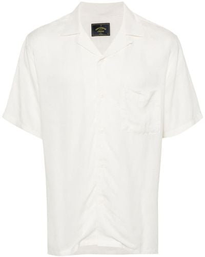 Portuguese Flannel Patterned-Jacquard Shirt - White