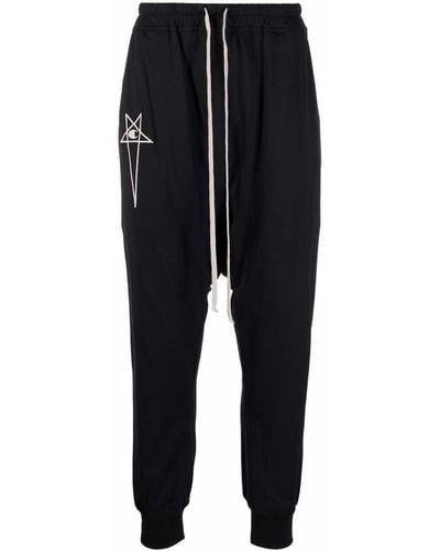 Rick Owens X Champion Embroidered-logo Track Trousers - Black