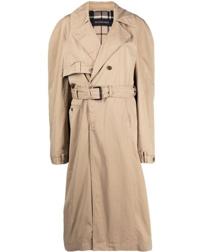 Balenciaga Belted Trench Coat - Natural