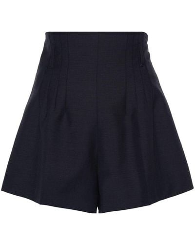 Prada High-Waist Flared Shorts - Blue