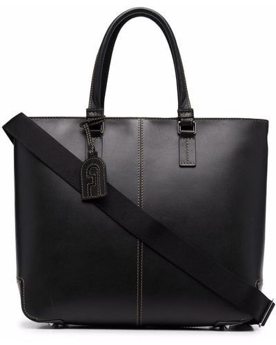 Furla Stitch-detail Tote Bag - Black
