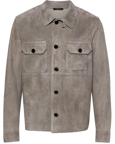 Tom Ford Microsuede Shirt Jacket - Grey