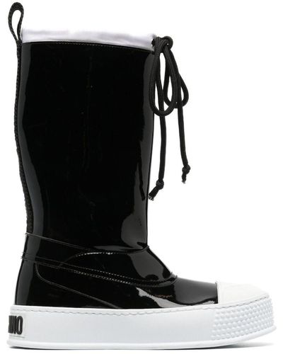 Moschino Rubber-Toecap Platform Boots - Black