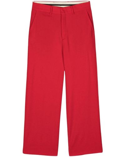 Canaku Straight-Leg Crepe Trousers - Red