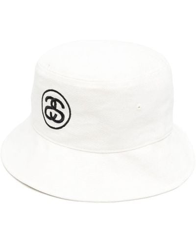 Stussy Logo Bucket Hat - White