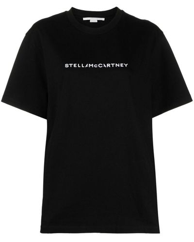 Stella McCartney Logo-Print Cotton T-Shirt - Black