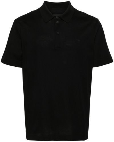 Givenchy Embroidered-Monogram Cotton Polo Shirt - Black