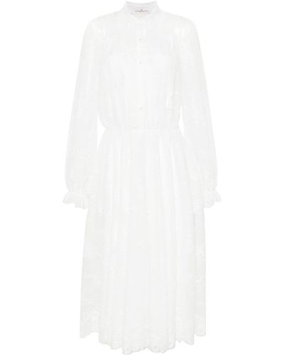 Ermanno Scervino Floral-Lace Midi Dress - White