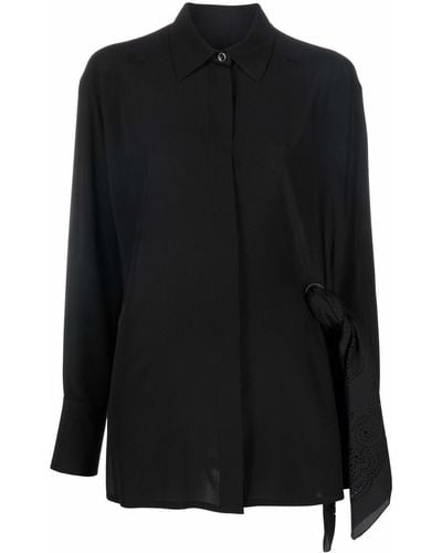 Givenchy Scarf-Detail Silk Skirt - Black