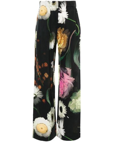Stine Goya Floral-Print Pants - Black