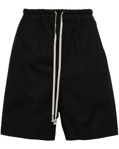 Rick Owens Poplin Organic-Cotton Track Shorts - Black