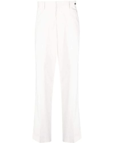Tagliatore Pleat-Detailing Cotton-Blend Straight-Leg Trousers - White