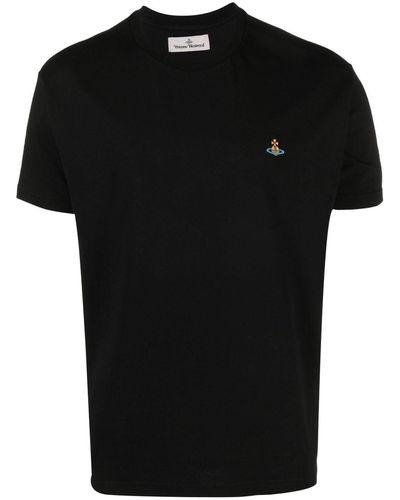 Vivienne Westwood Orb-Embroidered Cotton T-Shirt - Black