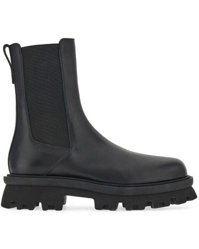 Ferragamo Chunky Chelsea Leather Boots - Black