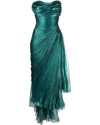 Maria Lucia Hohan Luise Strapless Draped Gown - Green