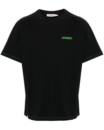 Charles Jeffrey Logo-Embroidered Cotton T-Shirt - Black