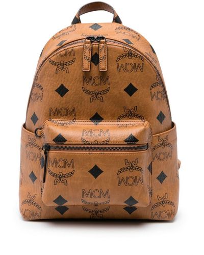 MCM Small Stark Backpack - Brown