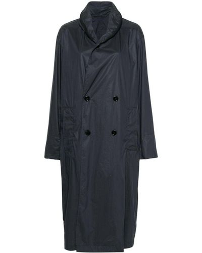 Lemaire Double-Breasted Raincoat - Blue