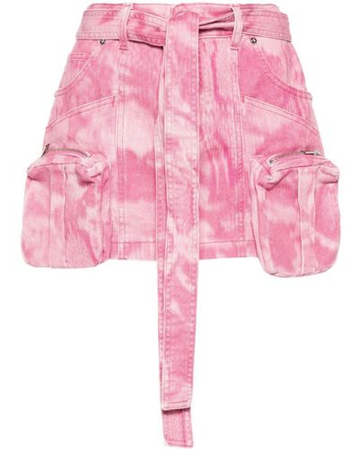 Blumarine Camouflage Print Cargo Mini Skirt - Pink