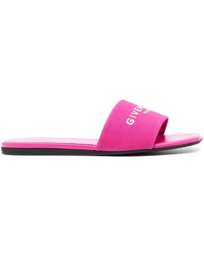 Givenchy Logo-Print Cotton Slides - Pink