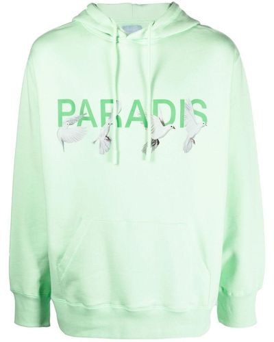 3.PARADIS Logo-Print Cotton Hoodie - Green