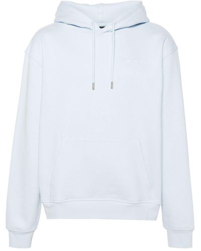 Jacquemus Logo-Embroidered Cotton Hoodie - White