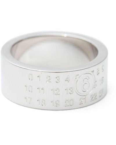 MM6 by Maison Martin Margiela Numeric Signature Numbers-Motif Ring - White