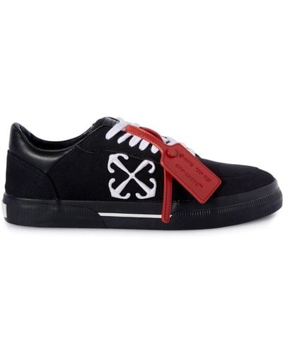 Off-White c/o Virgil Abloh Off- Vulcanized Contrasting-Tag Canvas Sneakers - Red