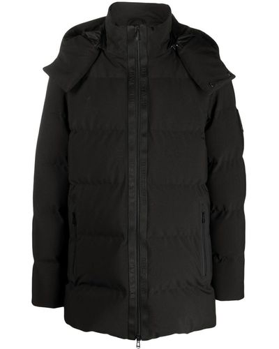 Belstaff Hooded Zip-up Padded Coat - Black