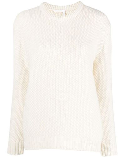 Chloé Crew-Neck Cashmere Jumper - Natural