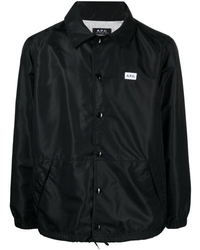 A.P.C. Aleksi Logo-Patch Shirt Jacket - Black