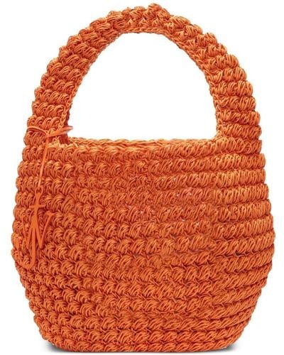 JW Anderson Large Popcorn Crochet Bucket Bag - Orange