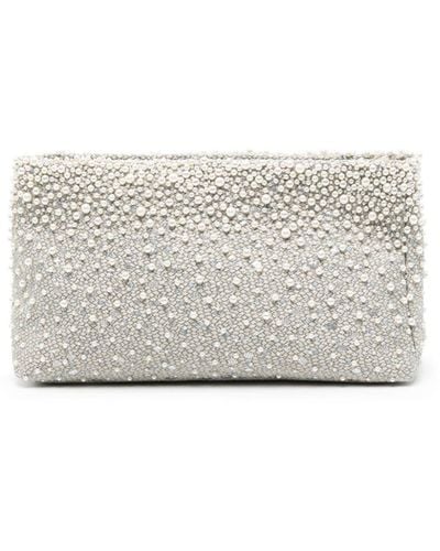 Dries Van Noten Pearl Embellished Clutch Bag - Gray
