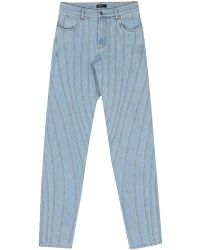 Mugler Spiral Denim Jeans - Blue