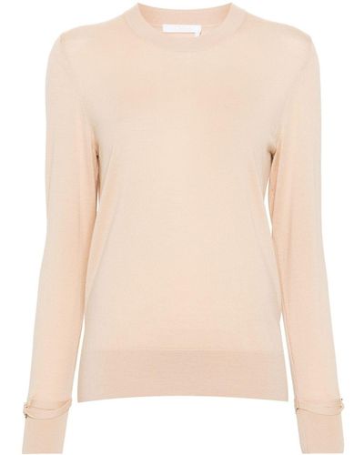 Chloé Long-Sleeve Wool Sweater - Natural