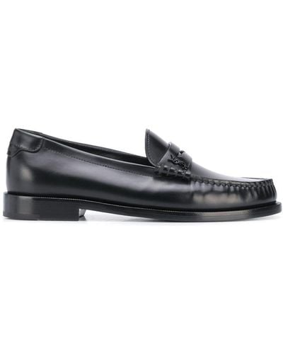Saint Laurent Le Loafer Logo Plaque Shoes - Black