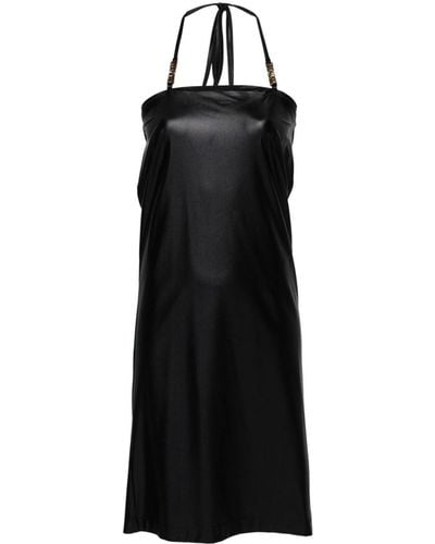 Versace Logo-Lettering Mini Dress - Black