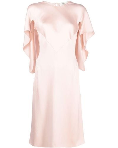 Fendi Satin Cape Dress - Pink
