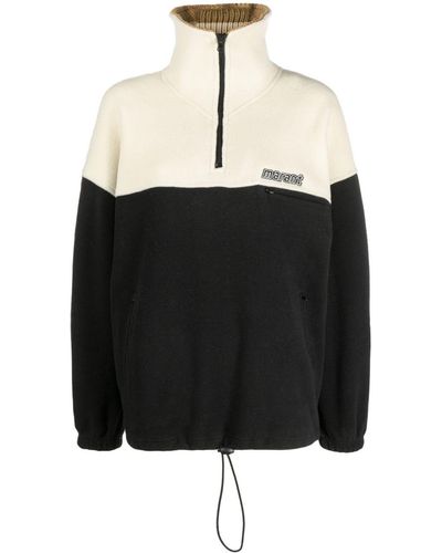 Isabel Marant Colour-block Fleece Sweatshirt - Black