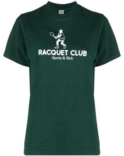 Sporty & Rich Racquet Club Cotton T-Shirt - Green